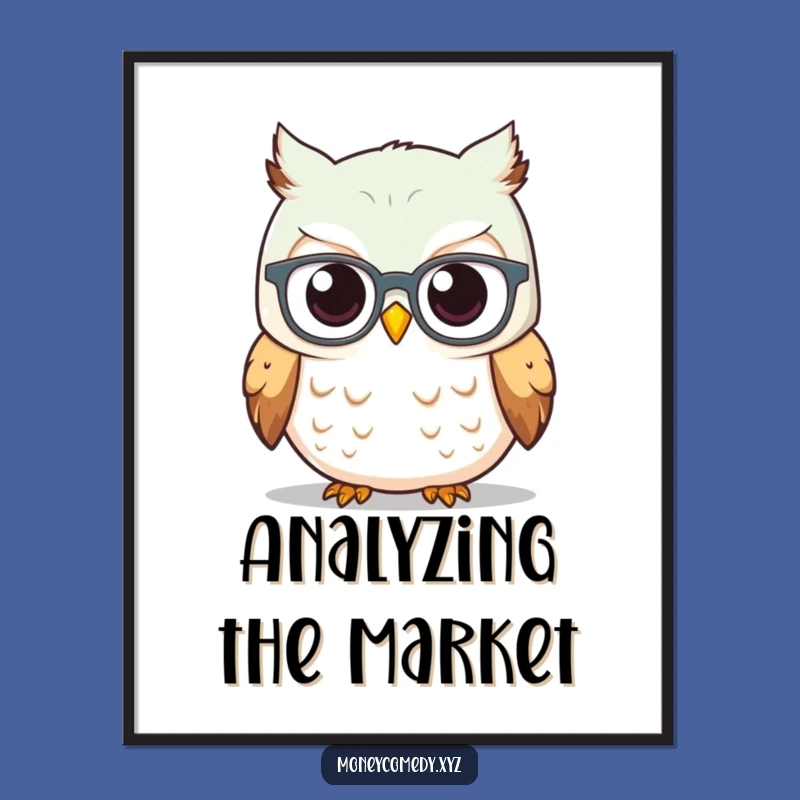Funny Owl Investor Digital Art - Spectacled Owl Stock Graph Decor Gift