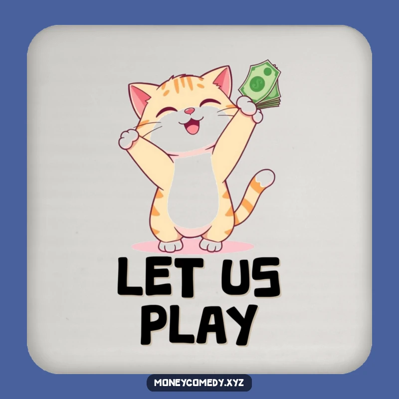 Funny Cat Money Coaster Set - Playful Feline Bills Cash Protect Gift