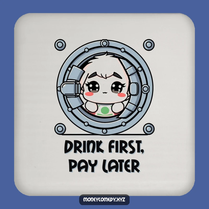 Funny Shy Dollar Coaster: Protect Surfaces with Wide-Eyed Humor, A Tiny Funny Gift