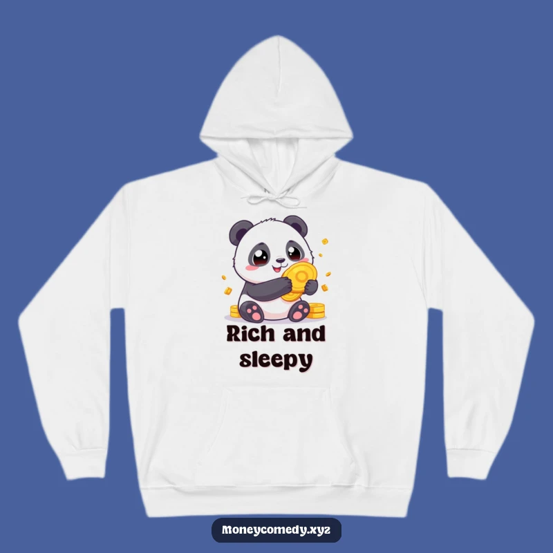 Funny Panda Fortune Hoodie - Cozy Chubby Panda Gold Coins Wealth Gift