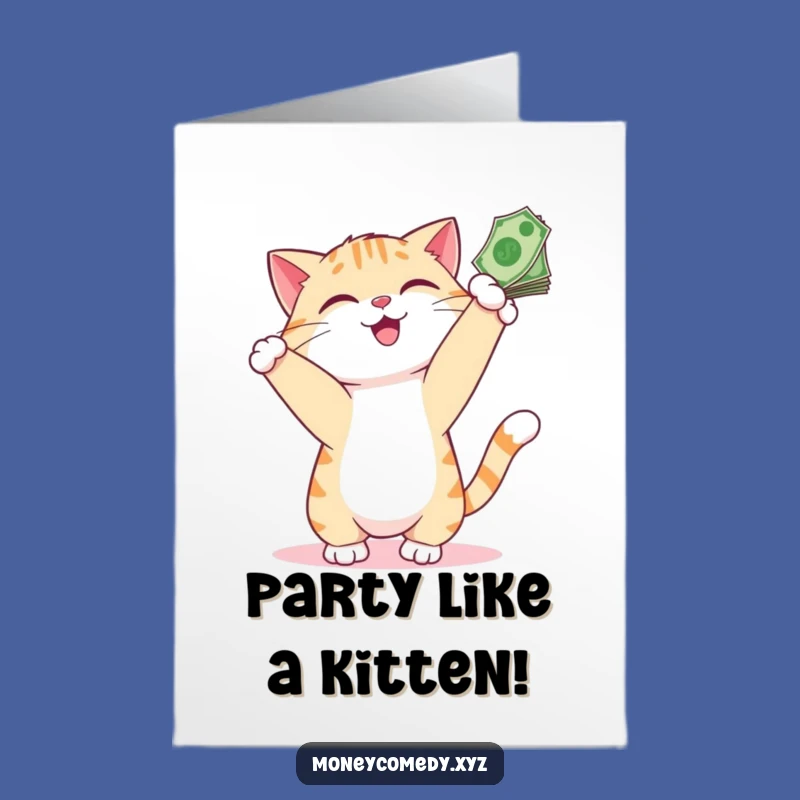 Free Printable Birthday Card: Funny Money Cat DIY Gift for Him