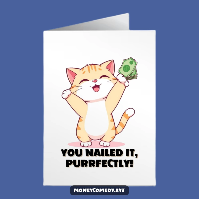 Free Printable Congrats Card: Rich Cat Success DIY Gift