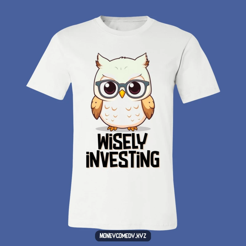 Funny Owl Investor T-Shirt - Curious Spectacled Owl Stock Graph Apparel Gift